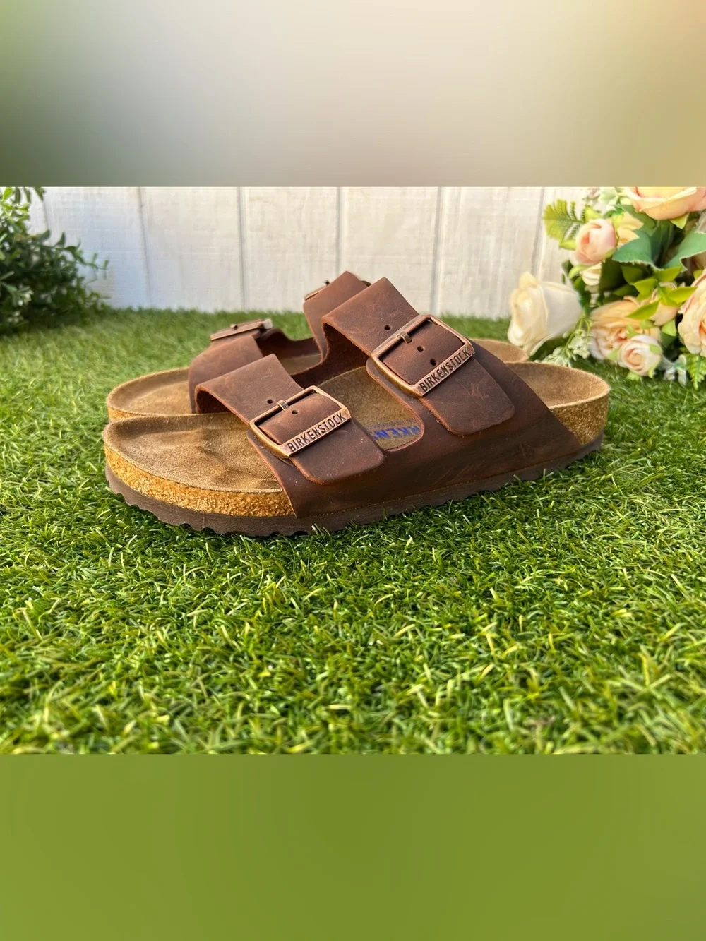 BIRKENSTOCK Arizona habana oiled leather 38 US 7-7.5 brown gently used/ unisex